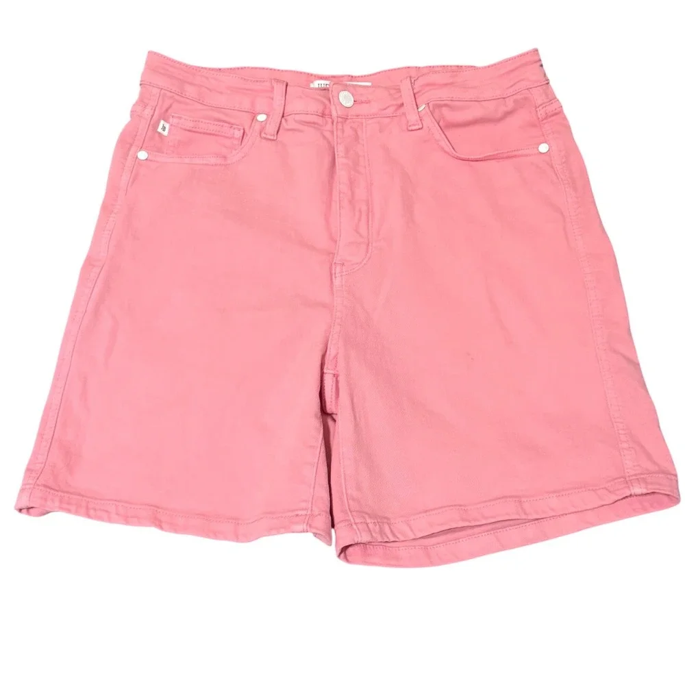 Judy Blue Pink Denim Shorts‎ Womens XL High Waisted Stretch JB150285 C-CO